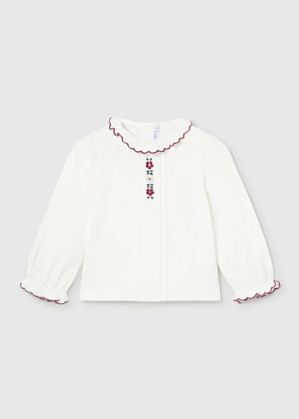 Mayoral Blusa flores bordados bebé