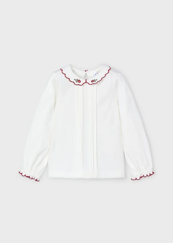 Mayoral Blusa gola bordada menina