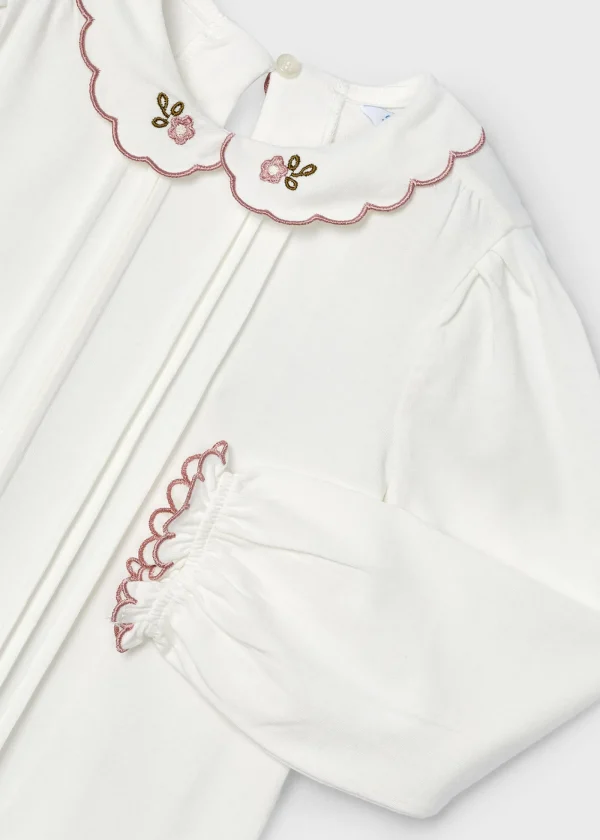 Mayoral Blusa gola bordada menina
