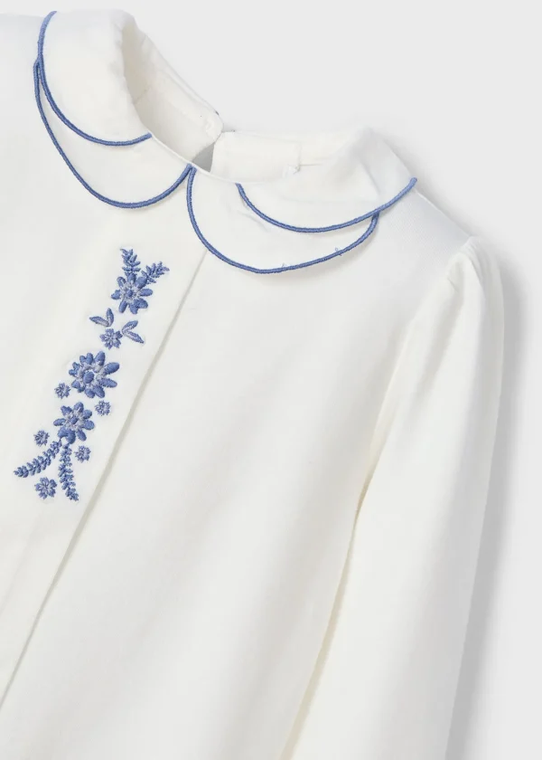 Mayoral Blusa gola bordado menina