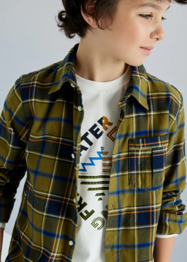 Mayoral Camisa quadrados flanela rapaz