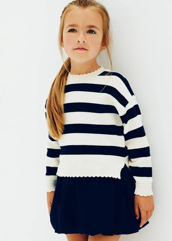 Mayoral Camisola canelada riscas menina
