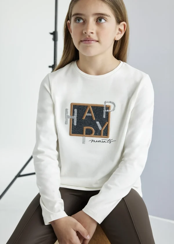 Mayoral Camisola texto lantejoulas rapariga