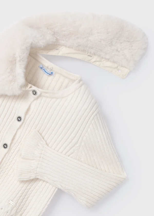 Mayoral Casaco tricot gola pelo menina