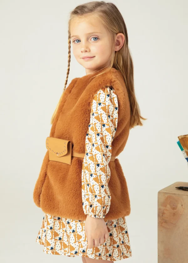Mayoral Colete pelo com cinto menina