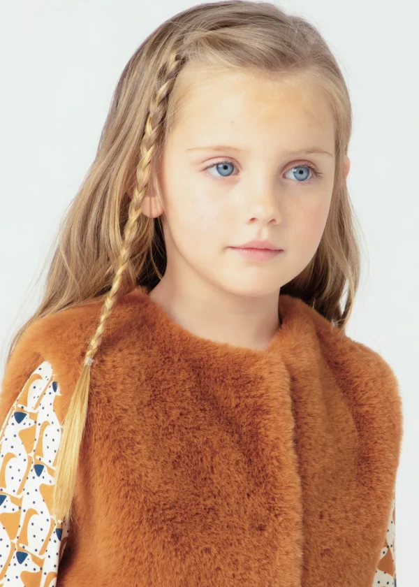 Mayoral Colete pelo com cinto menina