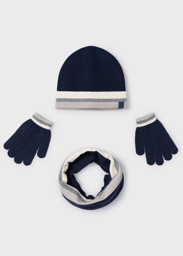 Mayoral Conjunto 3 peças gorro menino