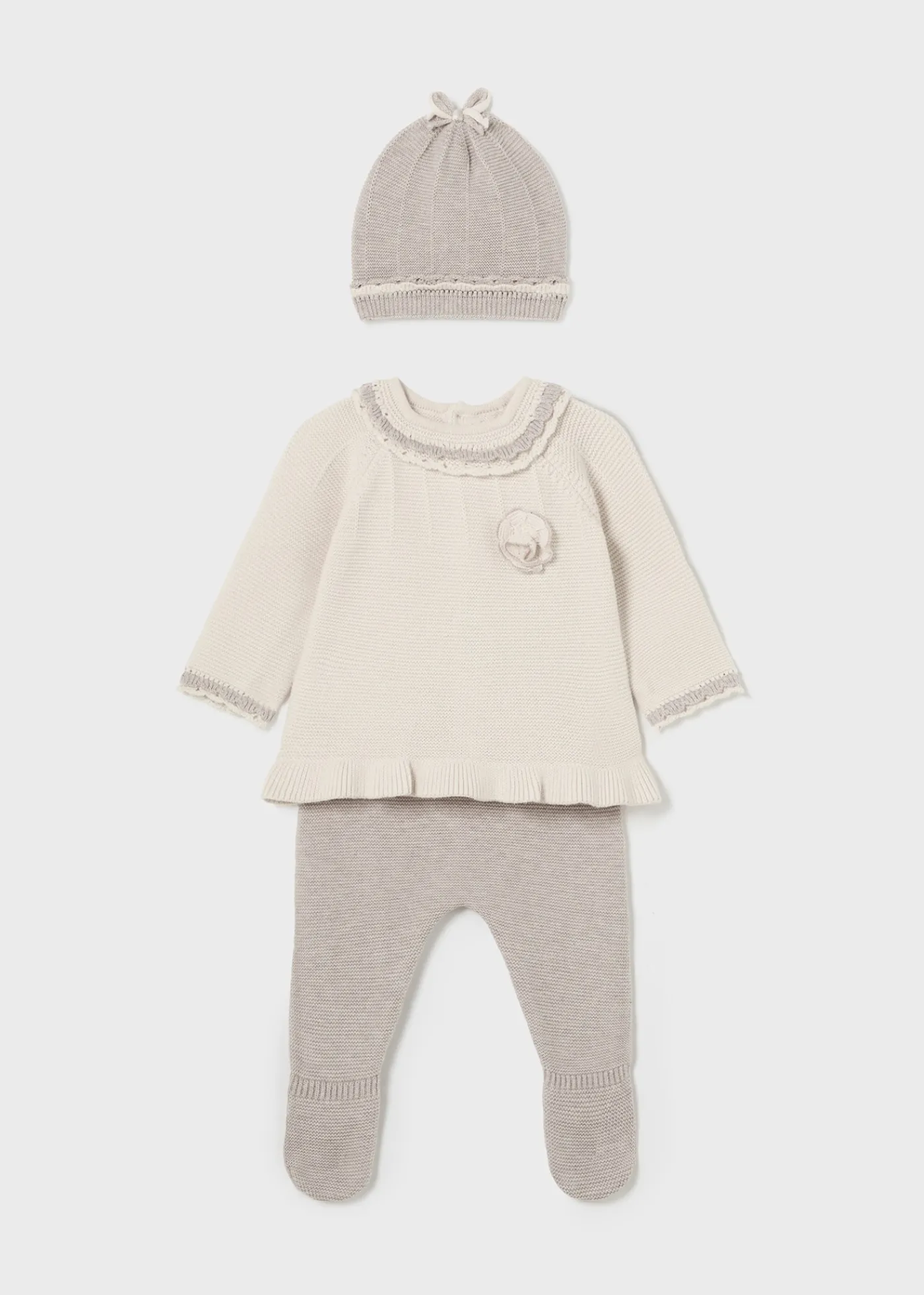 conjunto__peas_tricot_recm_nascida_0.webp Mayoral Conjunto 3 peças tricot recém nascida