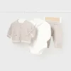 Mayoral Conjunto 3 peças tricot recém nascido