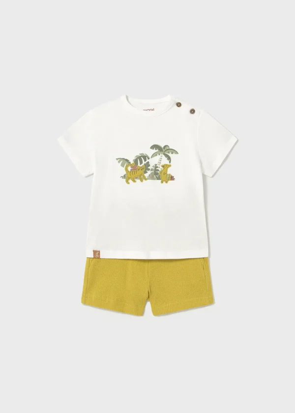 Mayoral Conjunto bermudas e t-shirt selva bebé