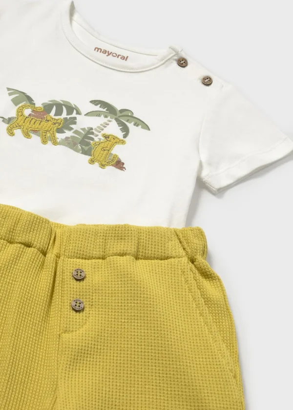 Mayoral Conjunto bermudas e t-shirt selva bebé