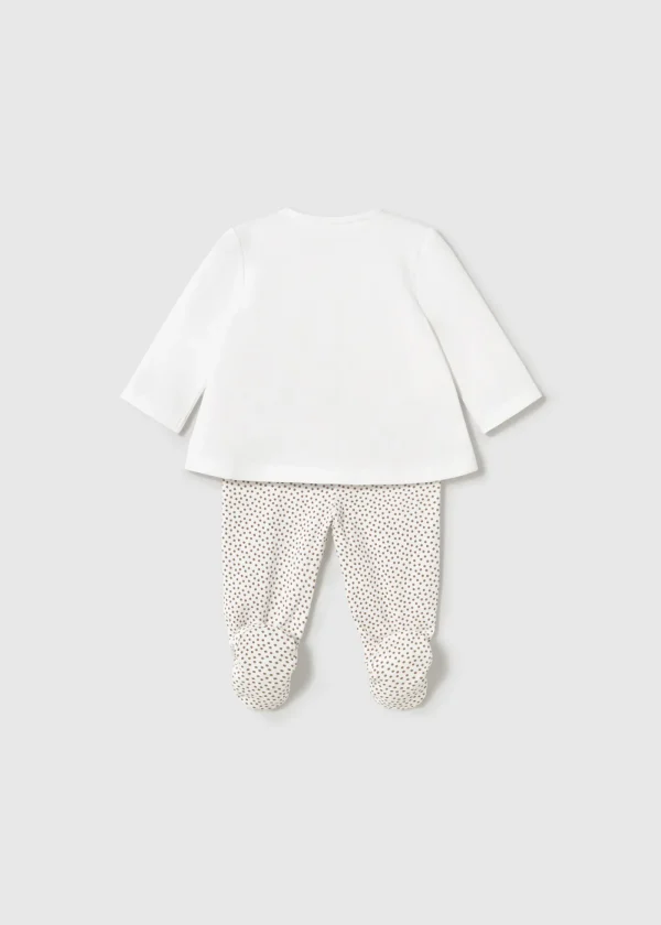 Mayoral Conjunto calças com pés e camisola recém nascido