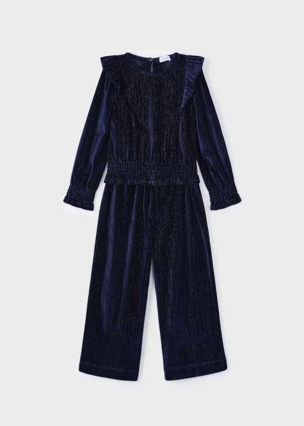 Mayoral Conjunto calças e blusa veludo menina