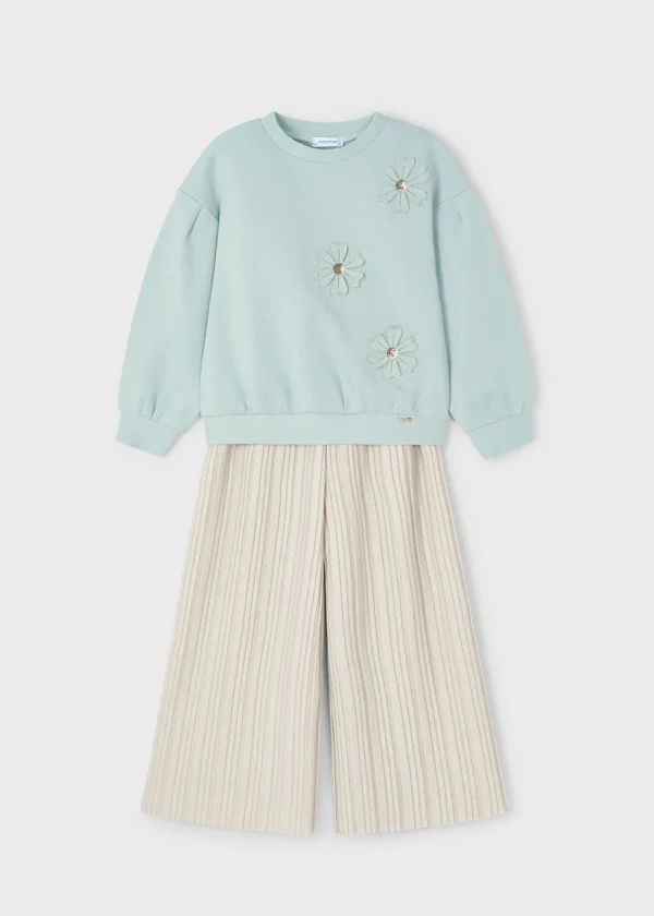 Mayoral Conjunto calças plissadas e sweat menina