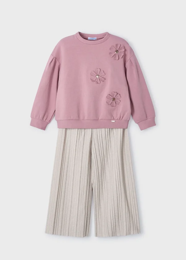 Mayoral Conjunto calças plissadas e sweat menina