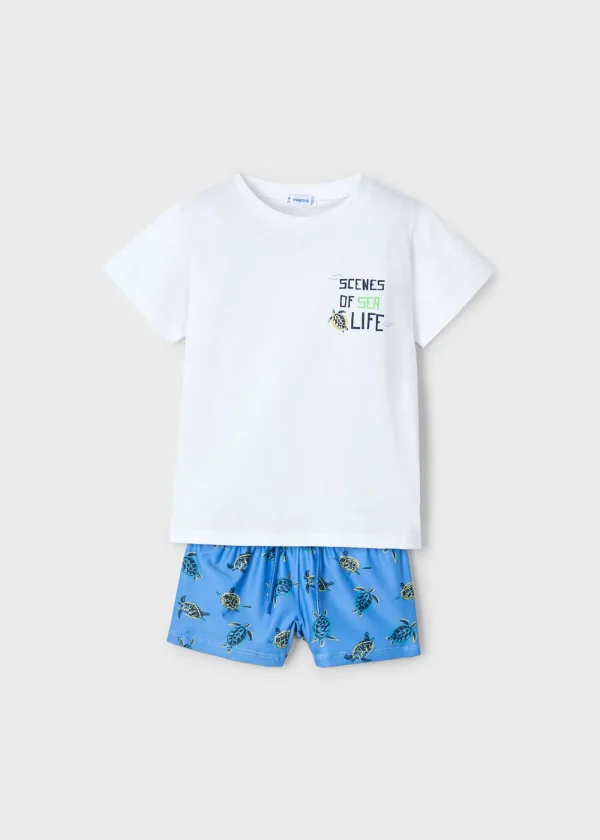 Mayoral Conjunto de banho e t-shirt proteção solar menino