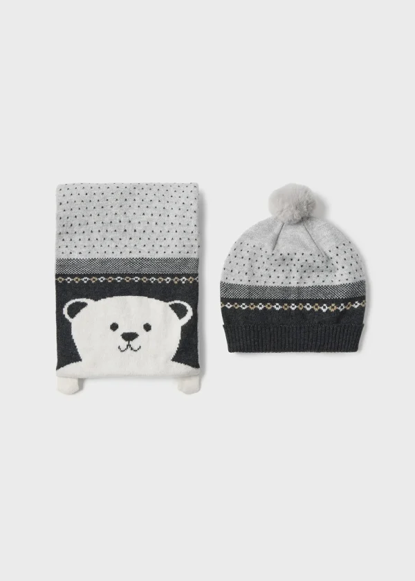 Mayoral Conjunto de gorro e cachecol bebé