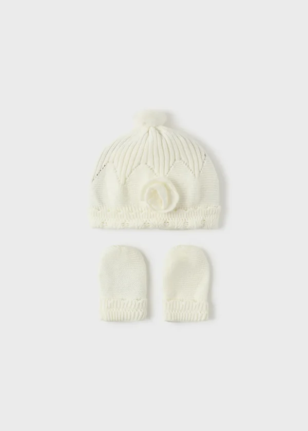 Mayoral Conjunto de gorro e luvas recém nascido