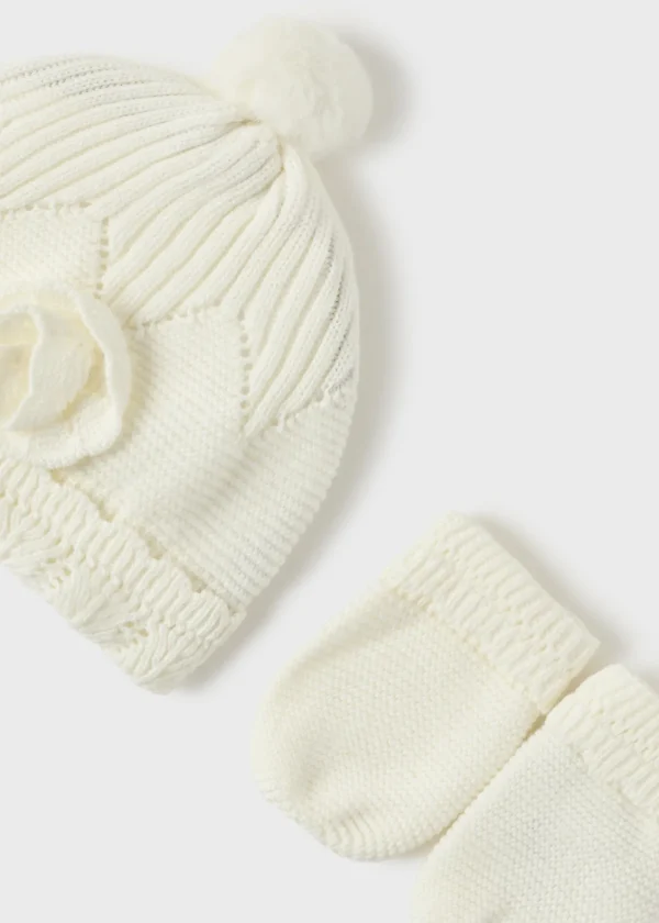 Mayoral Conjunto de gorro e luvas recém nascido