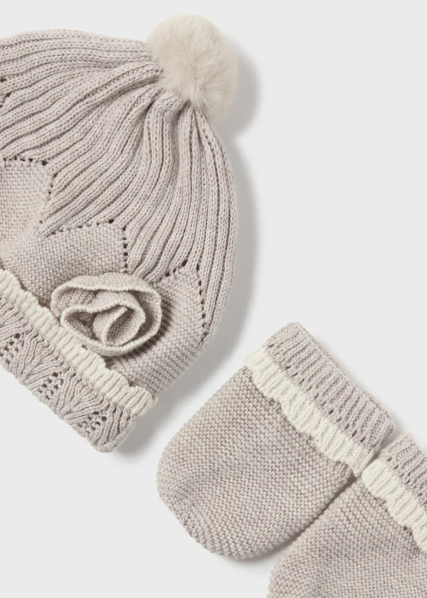 Mayoral Conjunto de gorro e luvas recém nascido