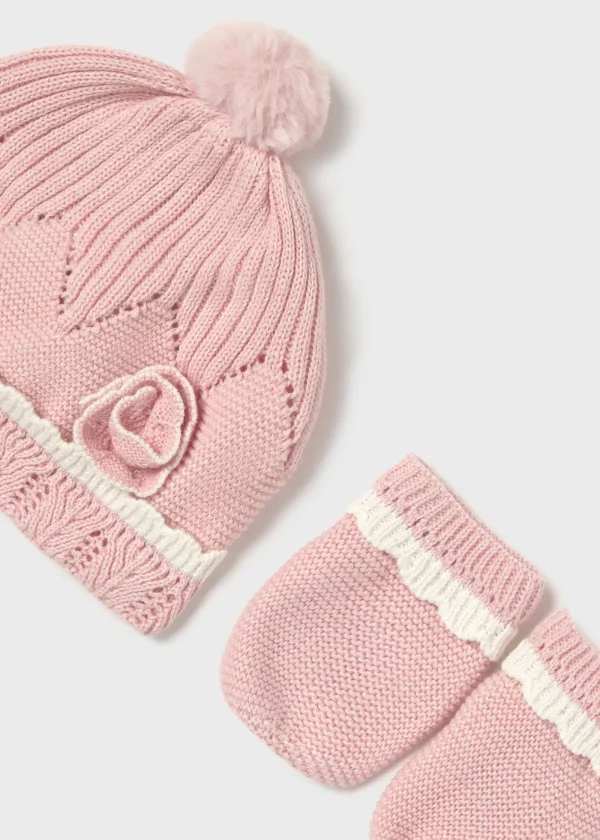 Mayoral Conjunto de gorro e luvas recém nascido