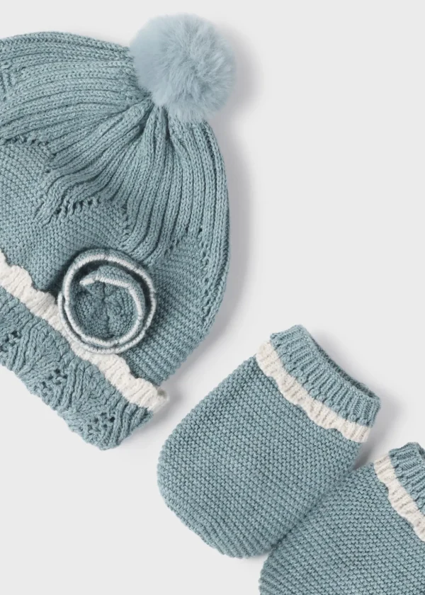 Mayoral Conjunto de gorro e luvas recém nascido