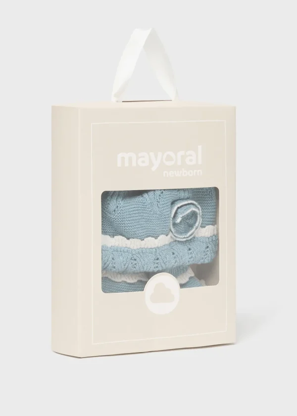 Mayoral Conjunto de gorro e luvas recém nascido