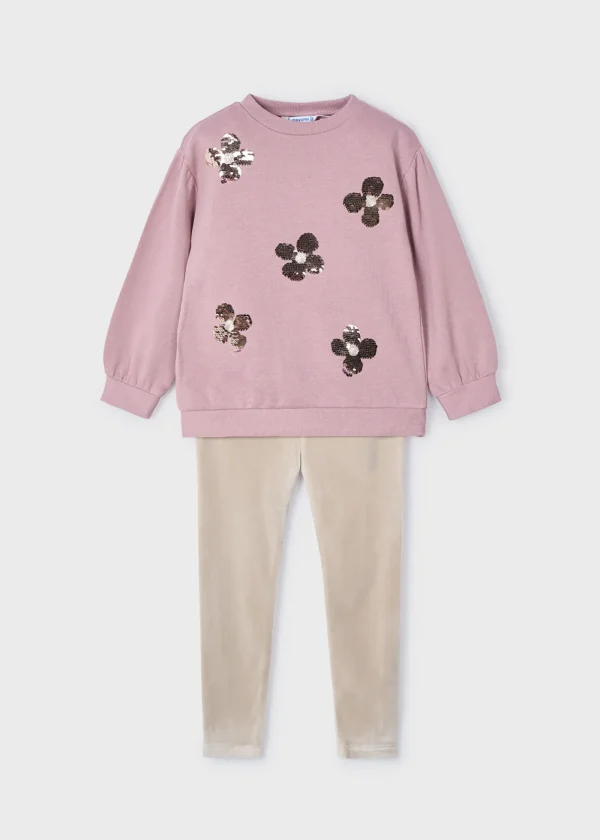 Mayoral Conjunto legging e sweat lantejoulas menina
