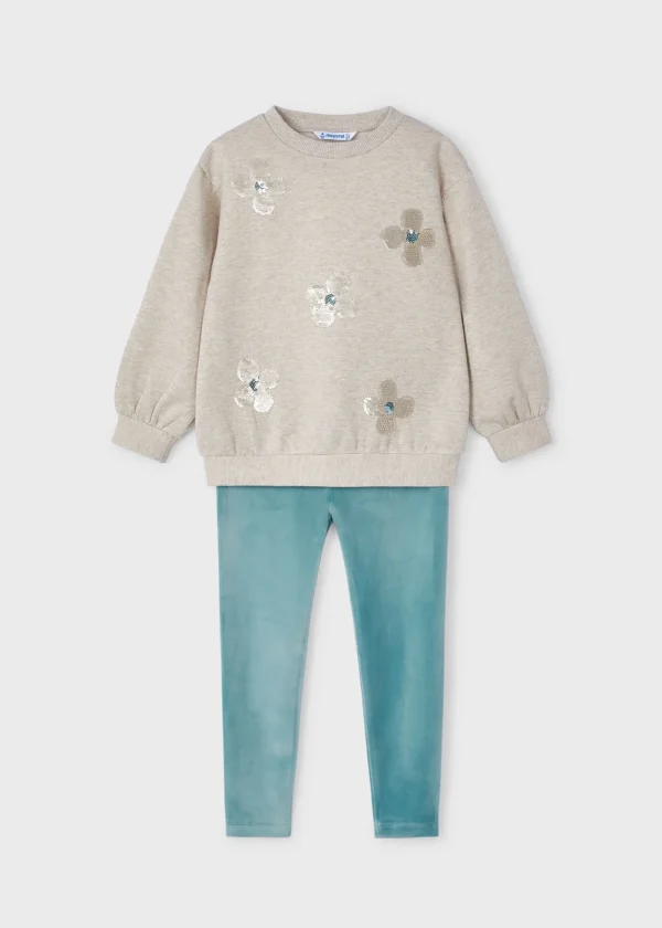 Mayoral Conjunto legging e sweat lantejoulas menina