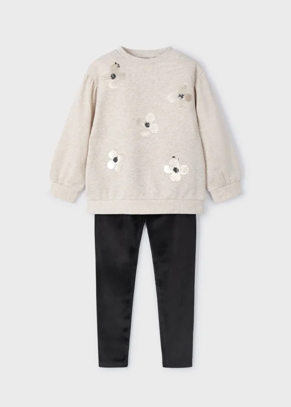 Mayoral Conjunto legging e sweat lantejoulas menina