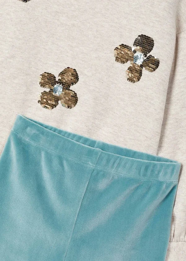 Mayoral Conjunto legging e sweat lantejoulas menina