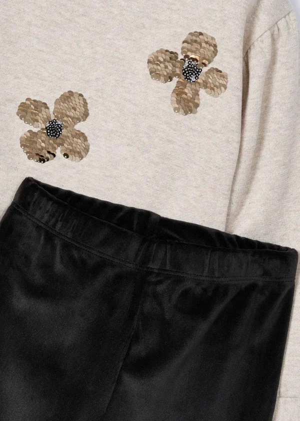Mayoral Conjunto legging e sweat lantejoulas menina