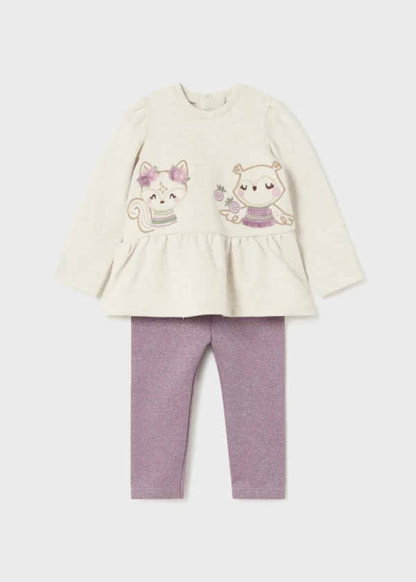 Mayoral Conjunto leggings brilho e sweat bebé