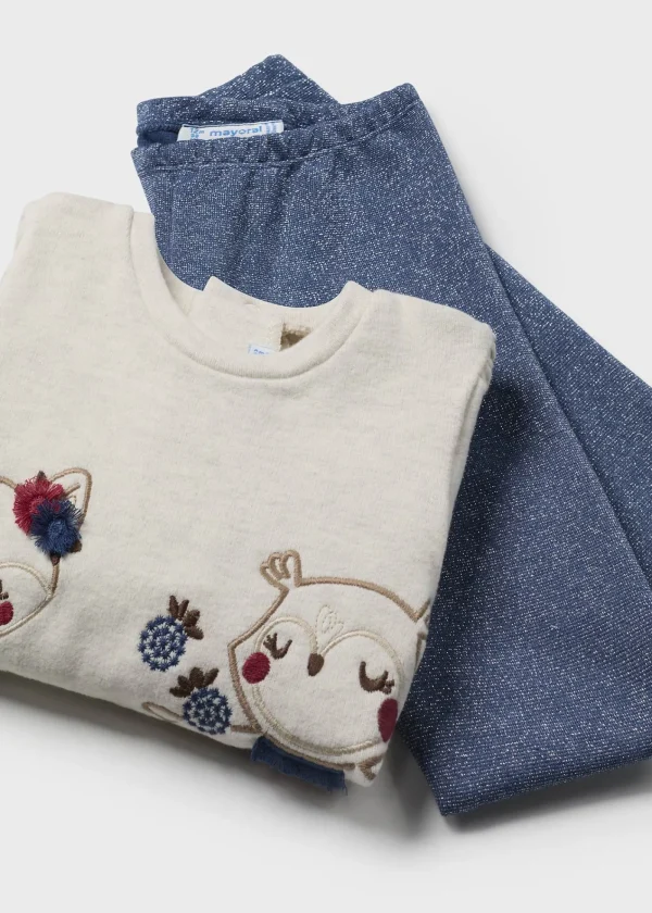 Mayoral Conjunto leggings brilho e sweat bebé