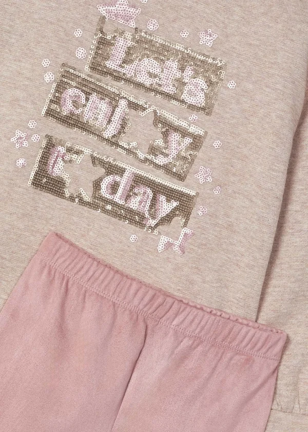 Mayoral Conjunto leggings camurça e sweat menina