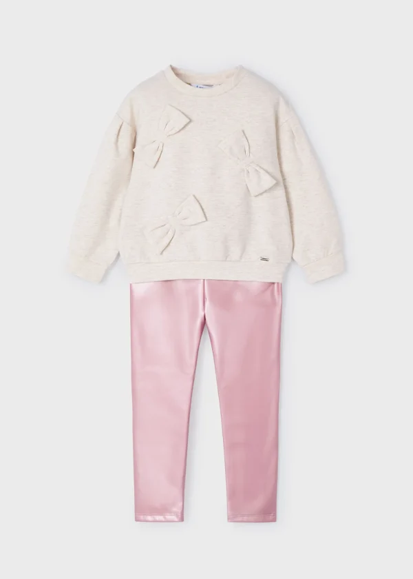 Mayoral Conjunto leggings metalizado e sweat menina