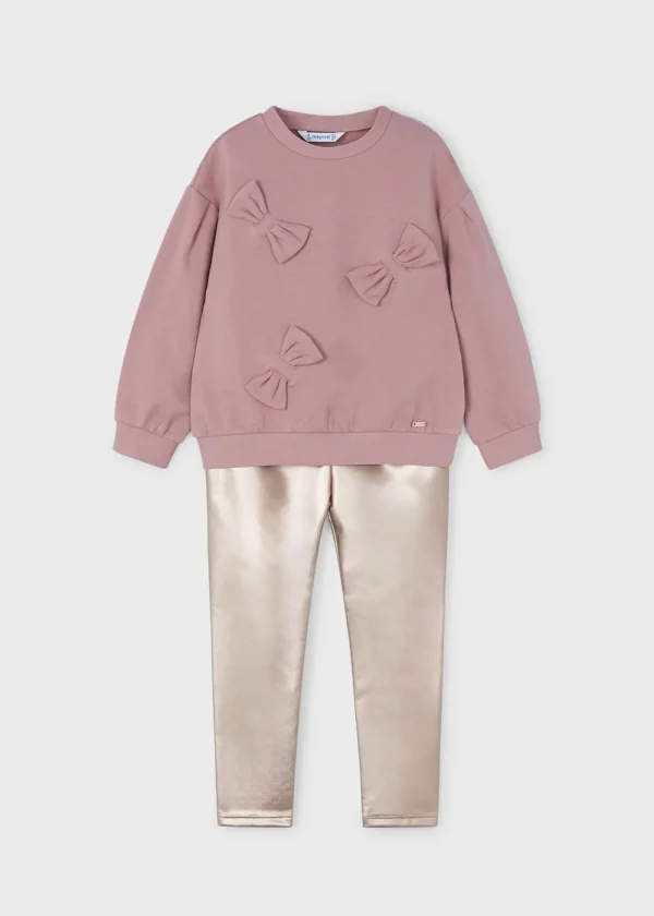 Mayoral Conjunto leggings metalizado e sweat menina