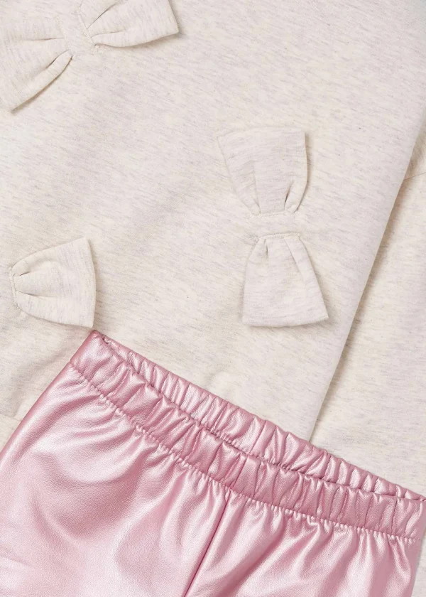 Mayoral Conjunto leggings metalizado e sweat menina