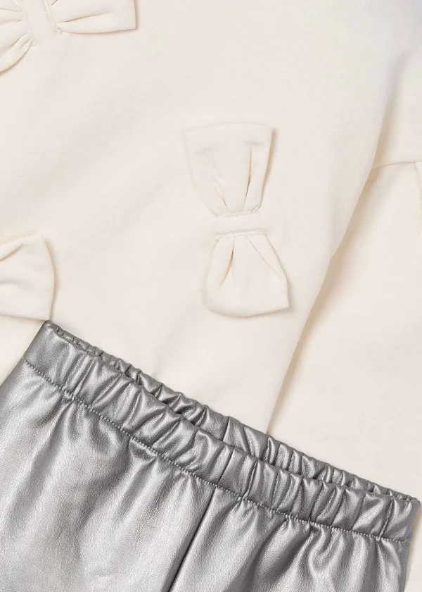 Mayoral Conjunto leggings metalizado e sweat menina