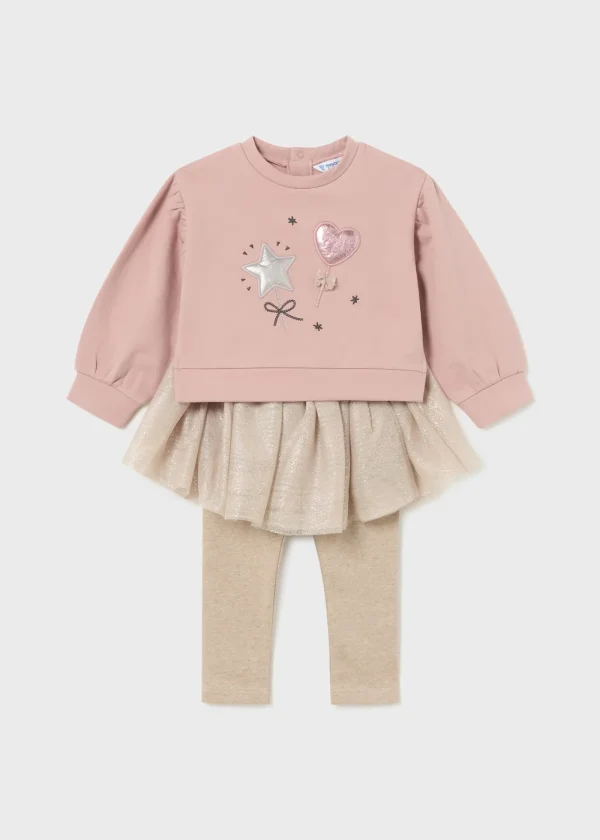 Mayoral Conjunto leggings tutu e sweat bebé