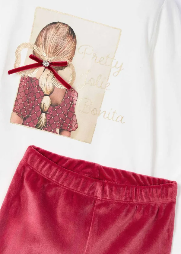 Mayoral Conjunto leggings veludo e camisola menina