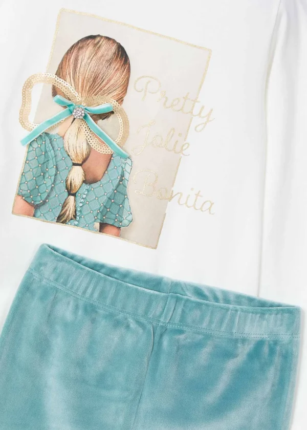 Mayoral Conjunto leggings veludo e camisola menina