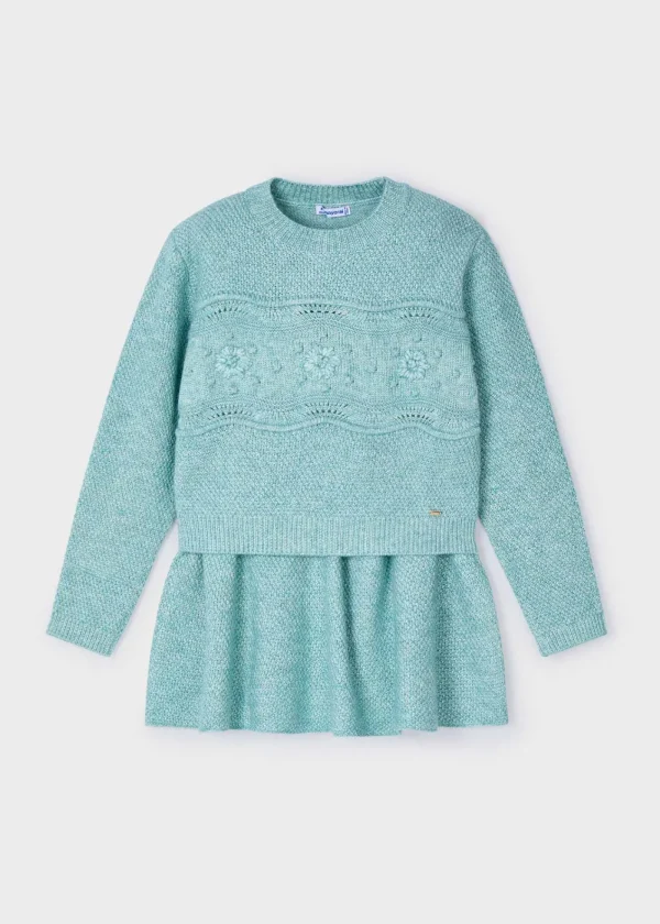 Mayoral Conjunto saia e camisola tricot menina