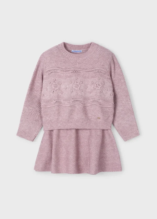 Mayoral Conjunto saia e camisola tricot menina