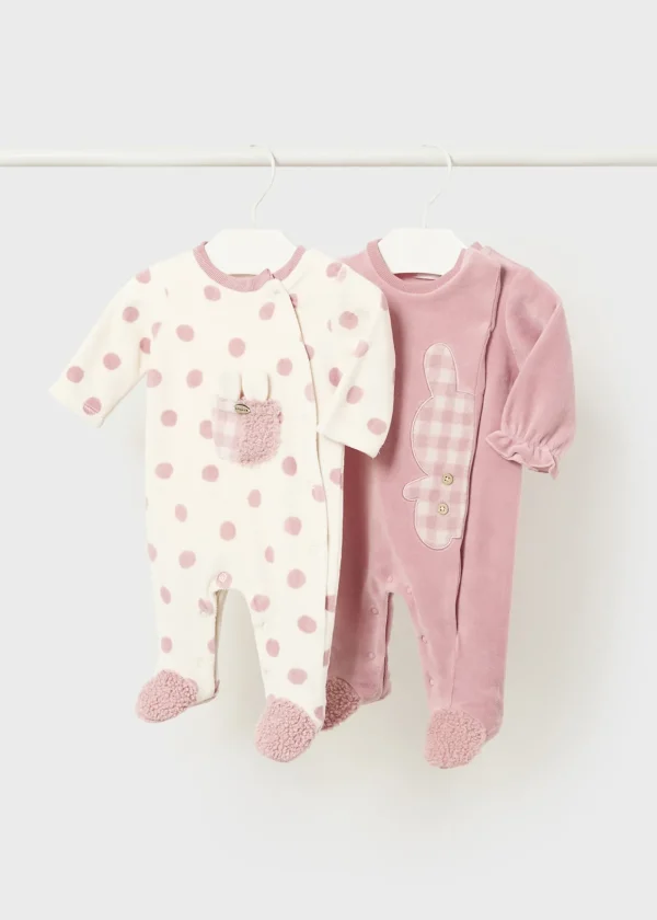 Mayoral Pack 2 pijamas aveludados recém nascido