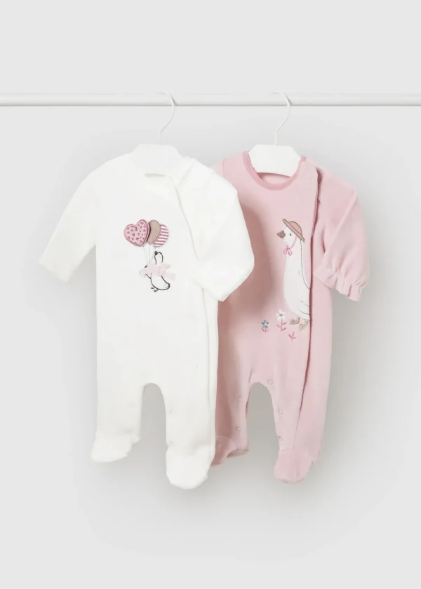 Mayoral Pack 2 pijamas aveludados recém nascido