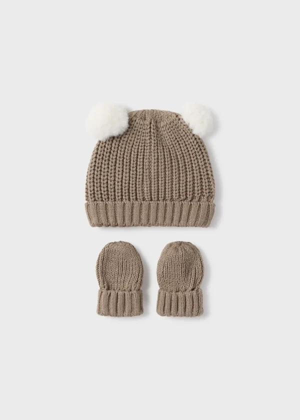 Mayoral Pack gorro e luvas tricot recém nascido