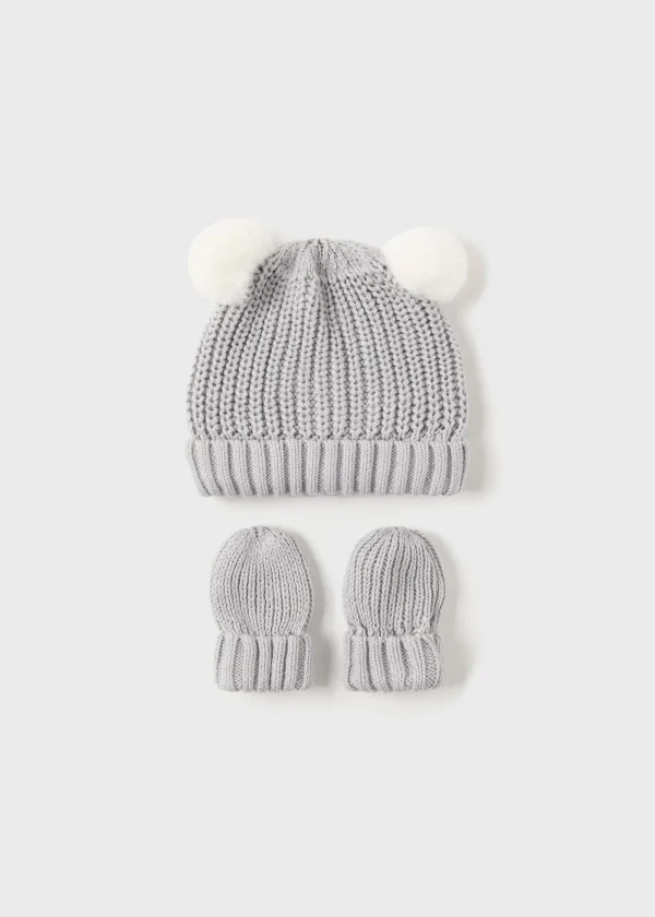 Mayoral Pack gorro e luvas tricot recém nascido