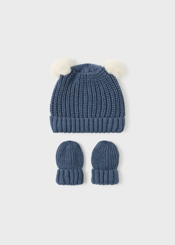 Mayoral Pack gorro e luvas tricot recém nascido