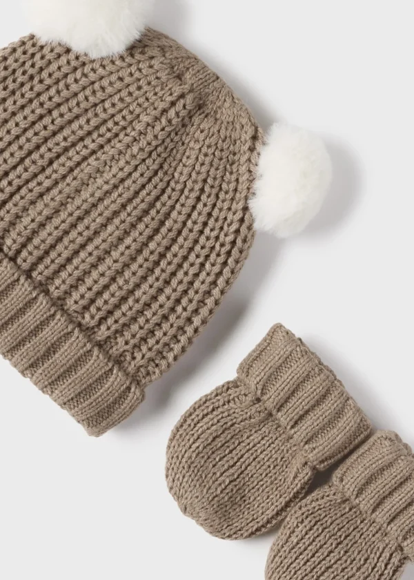 Mayoral Pack gorro e luvas tricot recém nascido